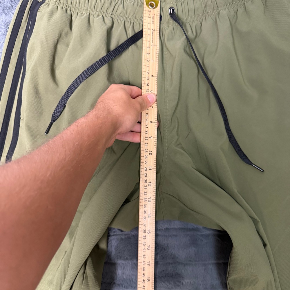 Adidas Jogger Pants Mens 2XL Olive Green 3-Stripe Mesh Lined Athlete Track Pants - Picture 3 of 9